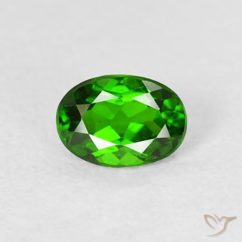 0.90ct Natürlicher Intensives Grün Chromdiopsid, Oval, VS-SI