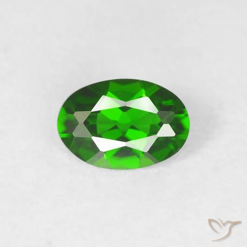 0.47ct Natürlicher Helles Waldgrün Chromdiopsid, Oval, VVS-VS