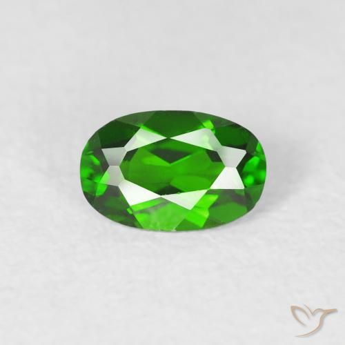 0.46ct Natürlicher dunkelgrün Chromdiopsid, Oval, VVS-VS