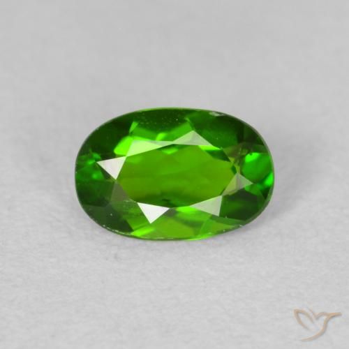 0.63ct Natürlicher Medium Dark-Green Chromdiopsid, Oval, VS