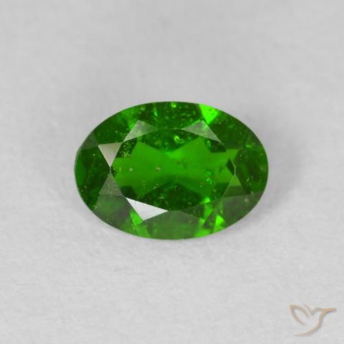 0.78ct Natürlicher Medium Dark-Green Chromdiopsid, Oval, VS-SI