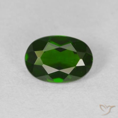 0.89ct Natürlicher tiefgrün Chromdiopsid, Oval, VVS-VS