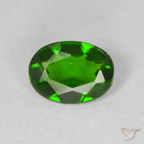 0.63ct Natürlicher Medium Dark-Green Chromdiopsid, Oval, VVS-VS