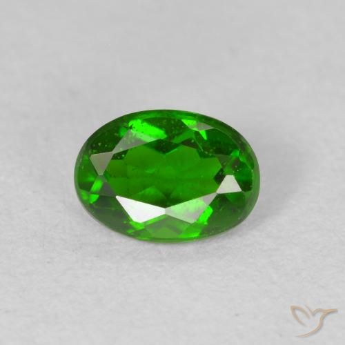 0.81ct Natürlicher Helles Waldgrün Chromdiopsid, Oval, VS