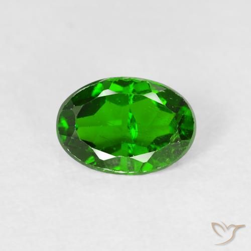 0.81ct Natürlicher dunkelgrün Chromdiopsid, Oval, VS-SI