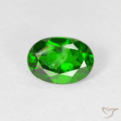 0.82ct Natürlicher dunkelgrün Chromdiopsid, Oval, VS-SI