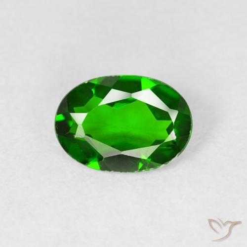 0.71ct Natürlicher Intensives Grün Chromdiopsid, Oval, VS
