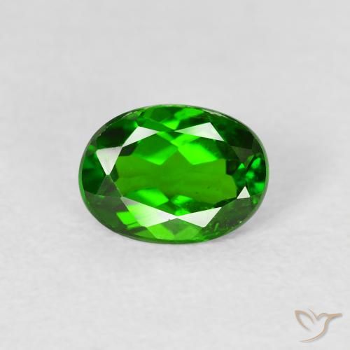 0.86ct Natürlicher Helles Waldgrün Chromdiopsid, Oval, VS