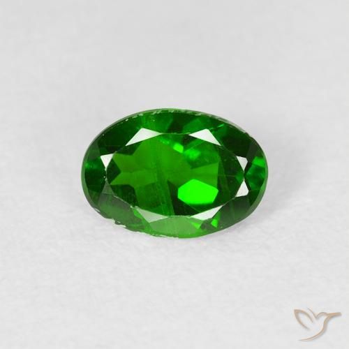 0.74ct Natürlicher Helles Waldgrün Chromdiopsid, Oval, VS