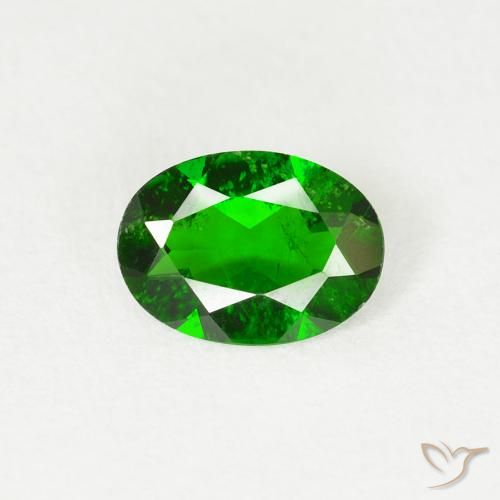 0.67ct Natürlicher Helles Waldgrün Chromdiopsid, Oval, VS-SI