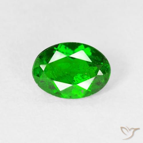 0.76ct Natürlicher dunkelgrün Chromdiopsid, Oval, VS-SI