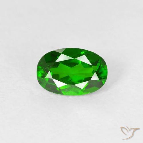 0.59ct Natürlicher Helles Waldgrün Chromdiopsid, Oval, VS