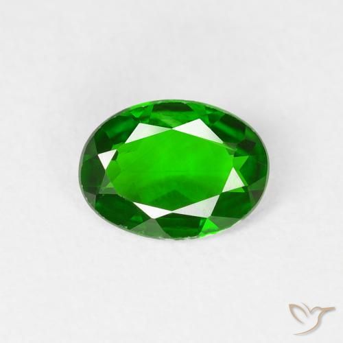 0.70ct Natürlicher dunkelgrün Chromdiopsid, Oval, VS