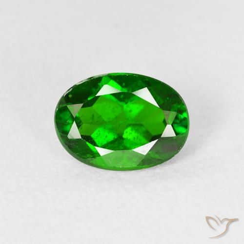 0.90ct Natürlicher Helles Waldgrün Chromdiopsid, Oval, VS