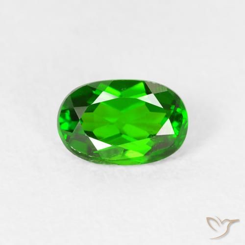 0.56ct Natürlicher Helles Waldgrün Chromdiopsid, Oval, VS