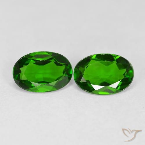 1.35ctw Natürlicher Helles Waldgrün Chromdiopsid, Oval, VS