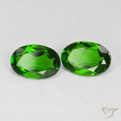 1.35 ct natürliche Helles Waldgrün Chromdiopsid-Edelsteine, Oval, VS