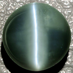 4,08 ctw natürlicher grüner Chrysoberyl Cat's Eye, Oval Schliff, Lichtdurchlässig