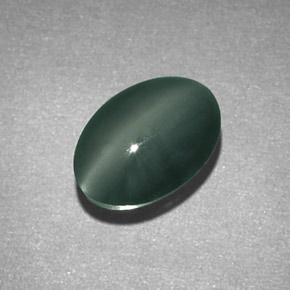 9,17 ctw natürlicher Grün Chrysoberyll-Katzenauge, Oval Schliff, Lichtundurchlässig