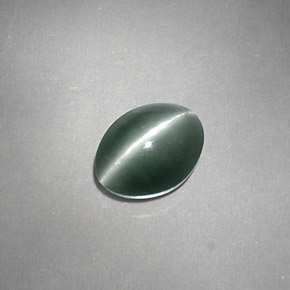 9,17 ctw natürlicher Grün Chrysoberyll-Katzenauge, Oval Schliff, Lichtundurchlässig