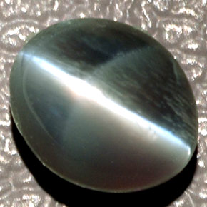 1,43 ctw natürlicher grüner Chrysoberyl Cat's Eye, Oval Schliff, Lichtdurchlässig