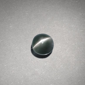 0,65 ctw natürlicher grüner Chrysoberyl Cat's Eye, Rundschliff, Lichtdurchlässig