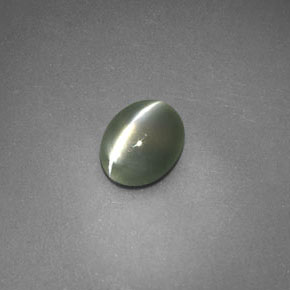 0,69 ctw natürlicher grüner Chrysoberyl Cat's Eye, Transparent, Transparent / Lichtdurchlässig