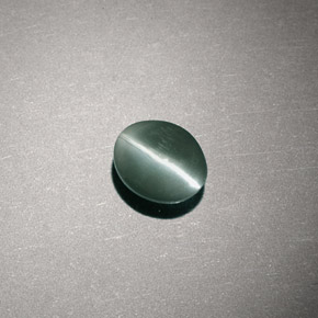 0,80 ctw natürlicher grüner Chrysoberyl Cat's Eye, Oval Schliff, Lichtdurchlässig