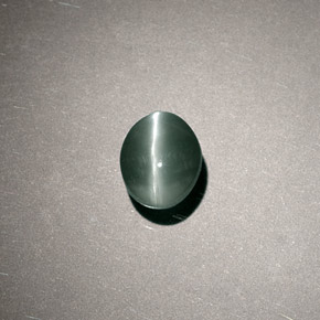 0,80 ctw natürlicher grüner Chrysoberyl Cat's Eye, Oval Schliff, Lichtdurchlässig