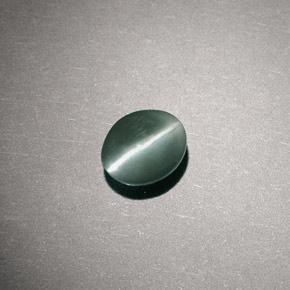 0,80 ctw natürlicher grüner Chrysoberyl Cat's Eye, Oval Schliff, Lichtdurchlässig