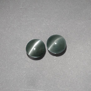  ct natürliche grüner Chrysoberyl Cat's Eye-Edelsteine, Rundschliff, Lichtdurchlässig