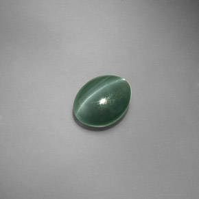 1,45 ctw natürlicher grüner Chrysoberyl Cat's Eye, Oval Schliff, Lichtdurchlässig