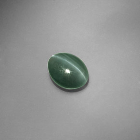 1,45 ctw natürlicher grüner Chrysoberyl Cat's Eye, Oval Schliff, Lichtdurchlässig