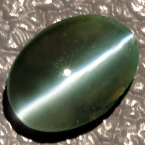 9,17 ctw natürlicher Grün Chrysoberyll-Katzenauge, Transparent, Transparent / Lichtdurchlässig