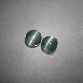  ct natürliche grüner Chrysoberyl Cat's Eye-Edelsteine, Rundschliff, Lichtdurchlässig