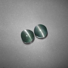  ct natürliche grüner Chrysoberyl Cat's Eye-Edelsteine, Rundschliff, Lichtdurchlässig