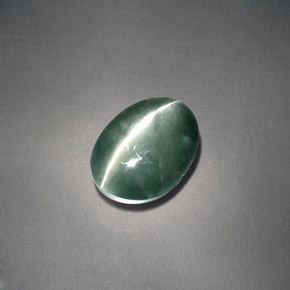 3,05 ctw natürlicher grüner Chrysoberyl Cat's Eye, Oval Schliff, Lichtundurchlässig