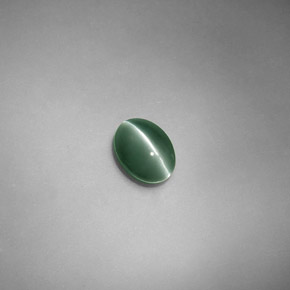 0,71 ctw natürlicher grüner Chrysoberyl Cat's Eye, Oval Schliff, Lichtdurchlässig