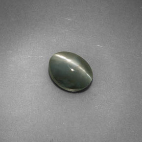 0,98 ctw natürlicher grüner Chrysoberyl Cat's Eye, Oval Schliff, Lichtundurchlässig