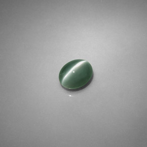0,75 ctw natürlicher grüner Chrysoberyl Cat's Eye, Oval Schliff, Lichtdurchlässig