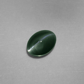 0,77 ctw natürlicher grüner Chrysoberyl Cat's Eye, Oval Schliff, Lichtundurchlässig