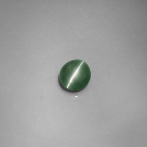 0,79 ctw natürlicher grüner Chrysoberyl Cat's Eye, Oval Schliff, Lichtdurchlässig