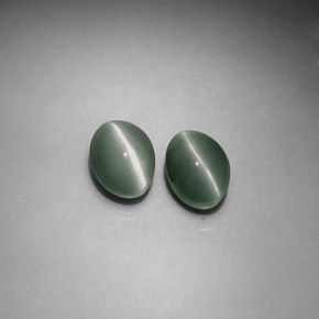  ct natürliche grüner Chrysoberyl Cat's Eye-Edelsteine, Oval Schliff, Lichtundurchlässig