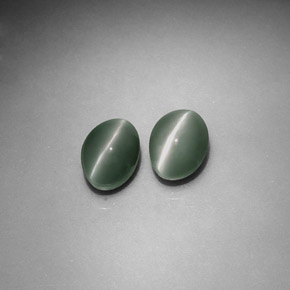  ct natürliche grüner Chrysoberyl Cat's Eye-Edelsteine, Oval Schliff, Lichtundurchlässig