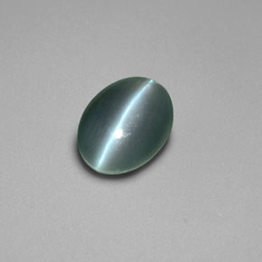 9,17 ctw natürlicher Grün Chrysoberyll-Katzenauge, Oval Schliff, Lichtundurchlässig