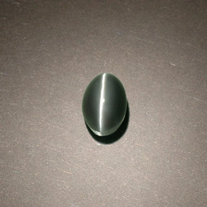 0,75 ctw natürlicher grüner Chrysoberyl Cat's Eye, Oval Schliff, Lichtundurchlässig