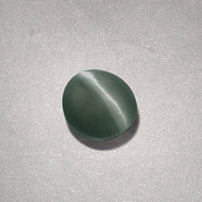 0,73 ctw natürlicher grüner Chrysoberyl Cat's Eye, Oval Schliff, Lichtundurchlässig