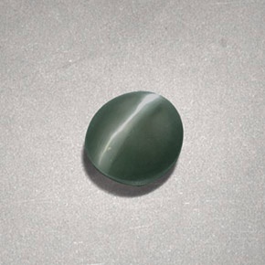 0,73 ctw natürlicher grüner Chrysoberyl Cat's Eye, Oval Schliff, Lichtundurchlässig