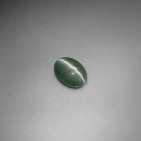 0,55 ctw natürlicher grüner Chrysoberyl Cat's Eye, Oval Schliff, Lichtdurchlässig