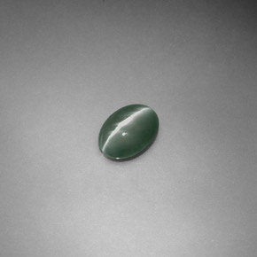 0,55 ctw natürlicher grüner Chrysoberyl Cat's Eye, Oval Schliff, Lichtdurchlässig